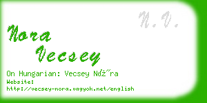 nora vecsey business card